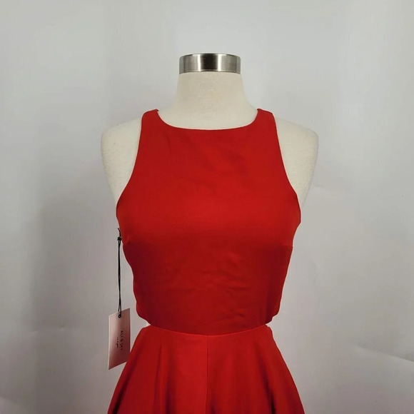 Ali & Jay Bohemian Rhapsody Maxi Dress in Red Cut Out Side Back Size XS NWT - Picture 3 of 12